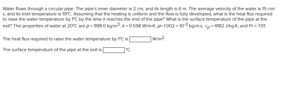 Water flows through a circular pipe. The pipe's