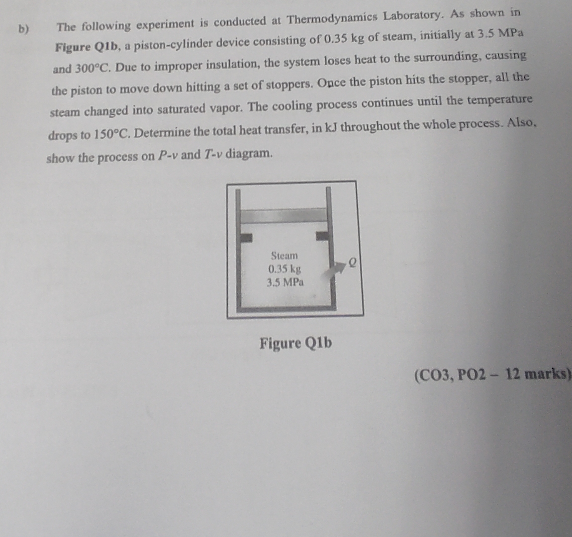 b ) The following experiment is conducted at