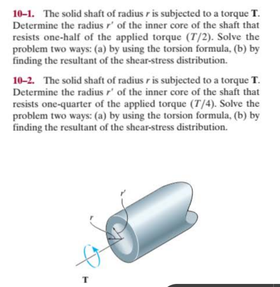 1 0 - 1 . The solid shaft of radius \ ( r \ ) is