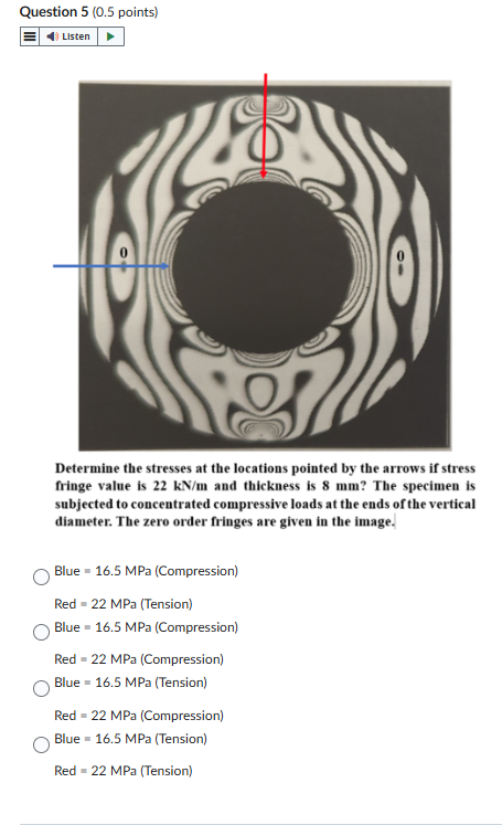 Question 5 ( 0 . 5 points ) Determine the