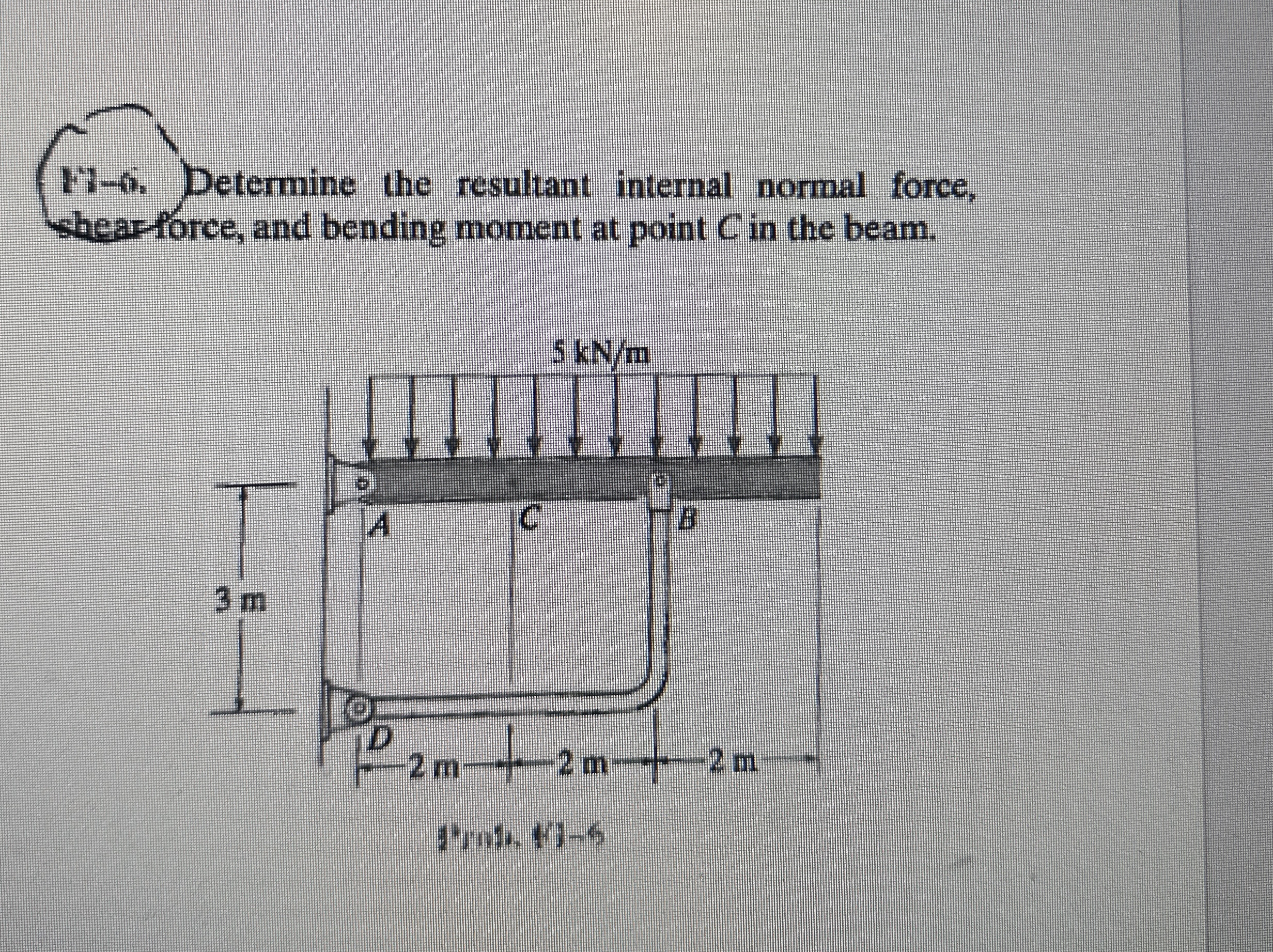 F 1 - 6 , Determine the resultant internal normal