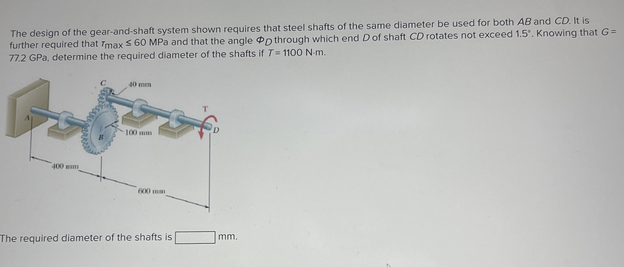 The design of the gear - and - shaft system shown