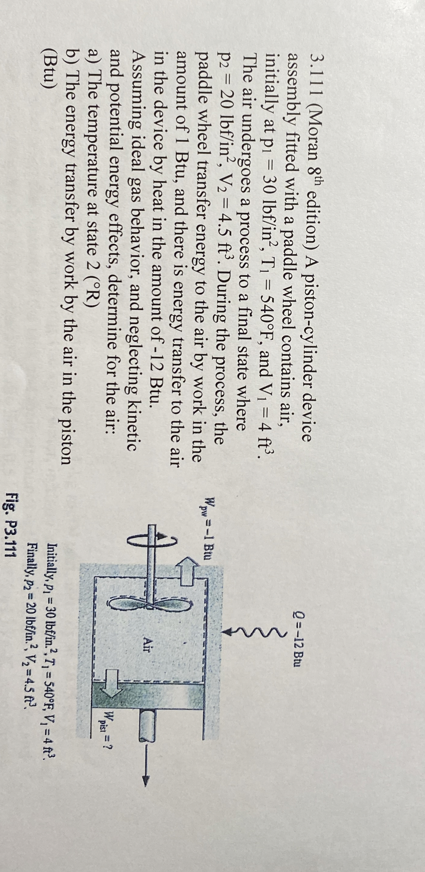 3 . 1 1 1 ( Moran 8 t h edition ) A piston -