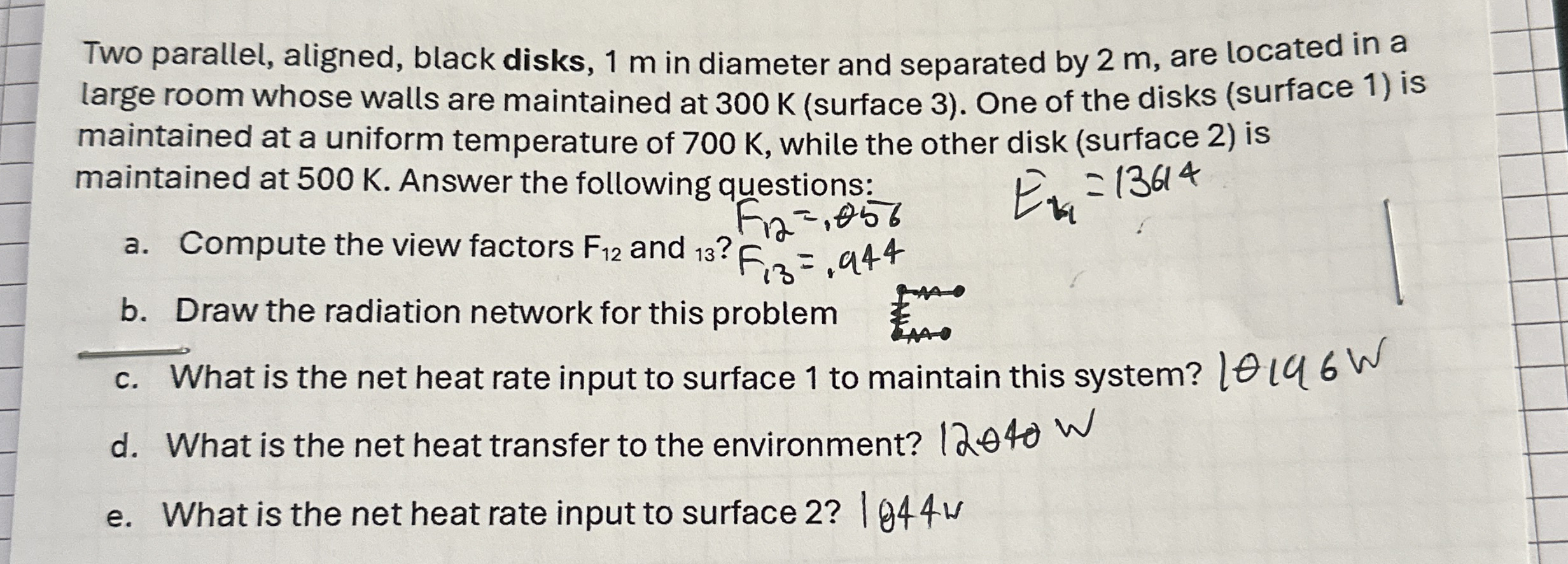 Two parallel, aligned, black disks, 1 m in