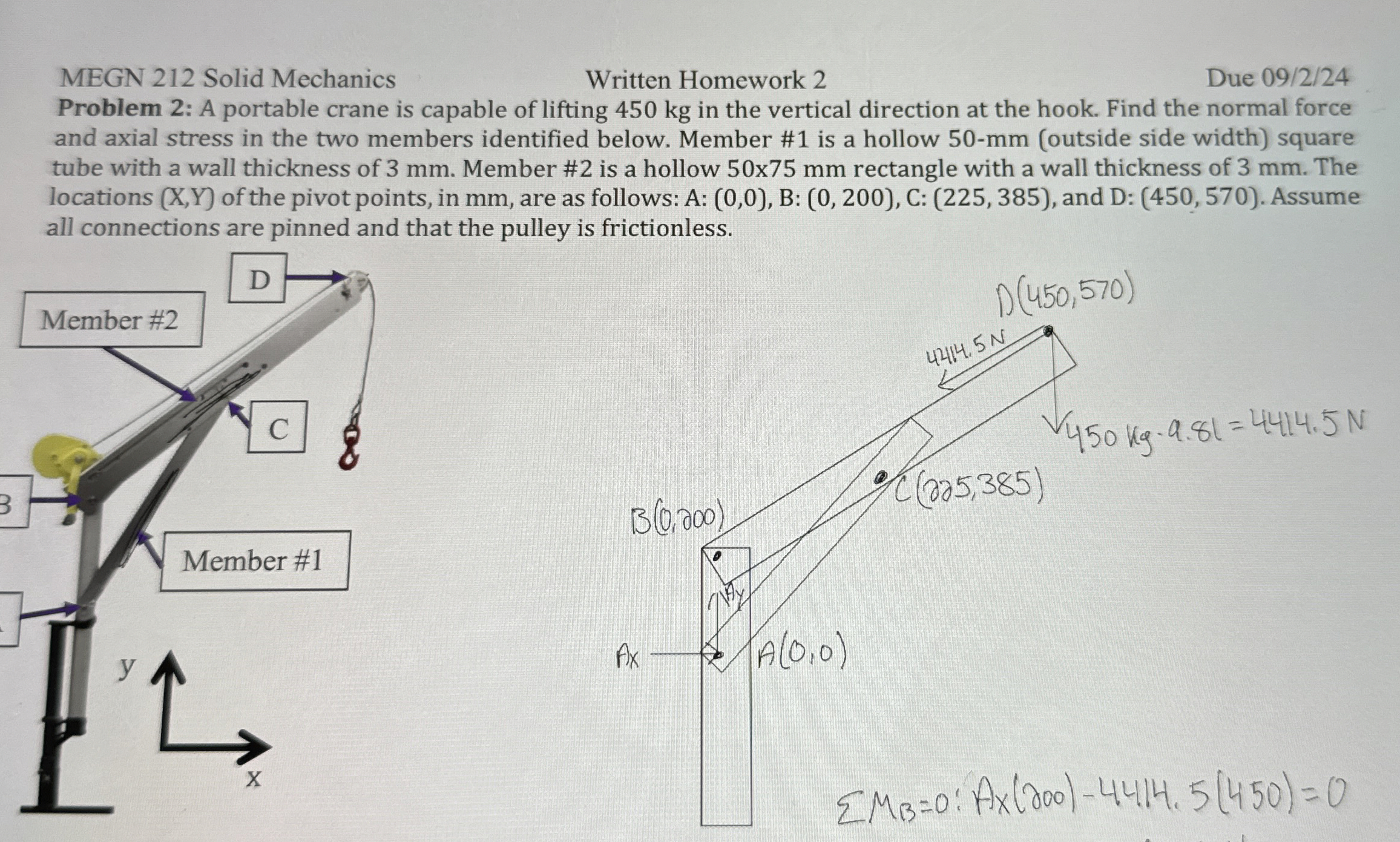 MEGN 2 1 2 Solid Mechanics Written Homework 2 Due
