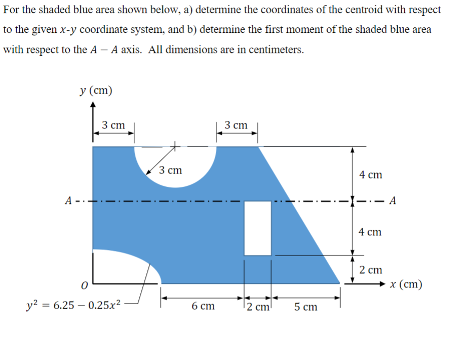 For the shaded blue area shown below, a )