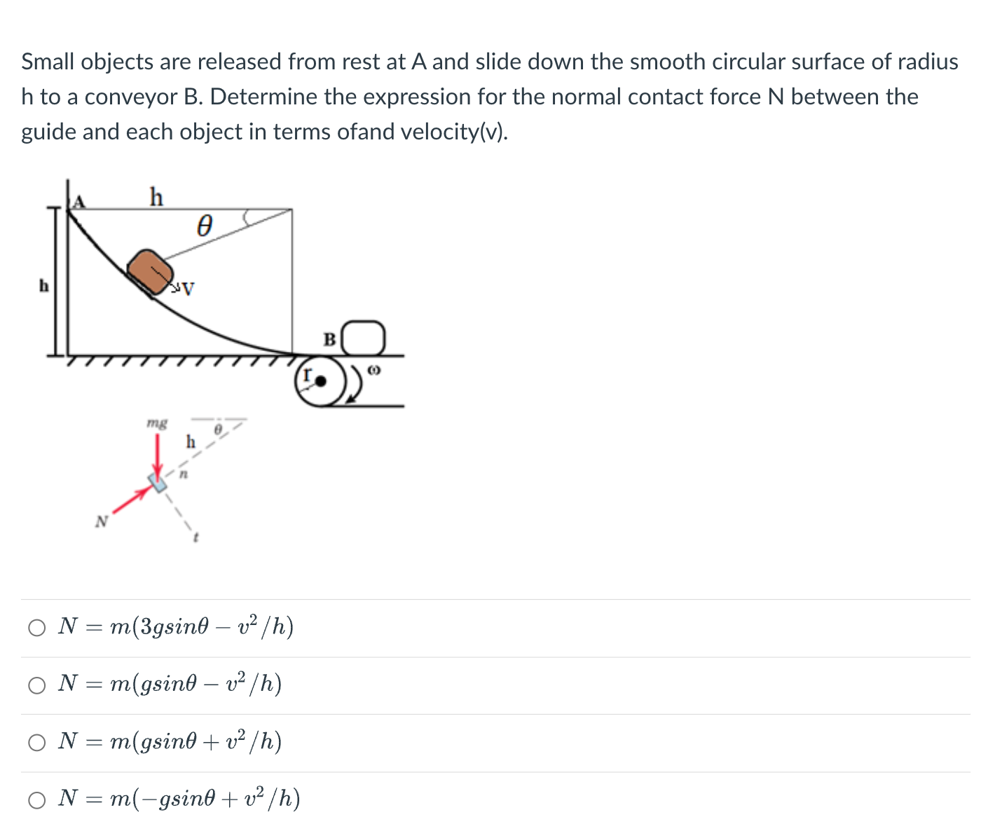 Small objects are released from rest at A and