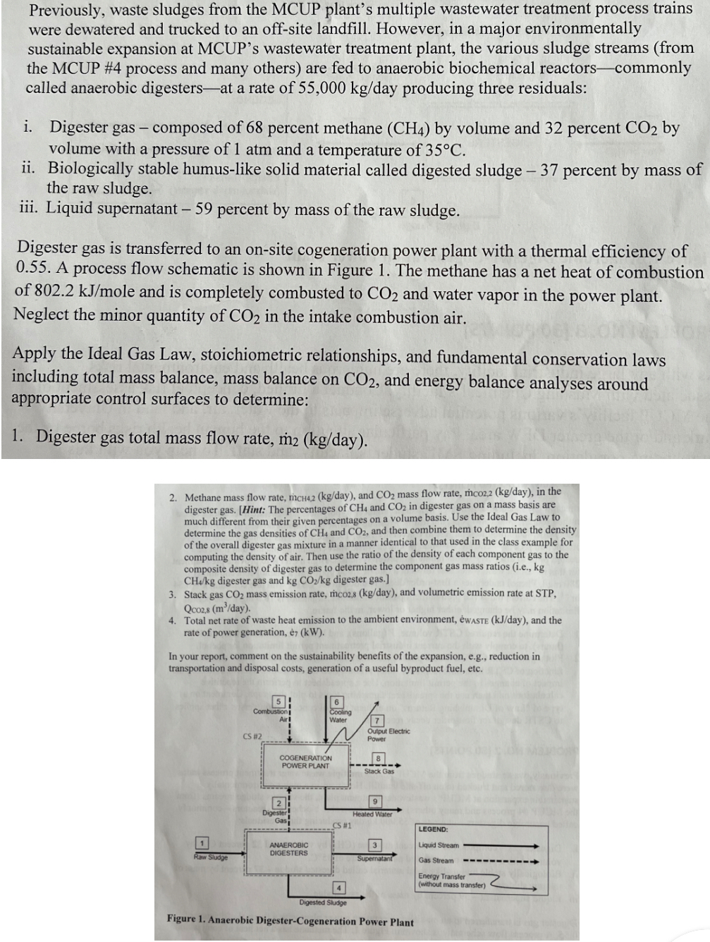 Methane mass flow rate, m o H C H , 2 ( k g ? day
