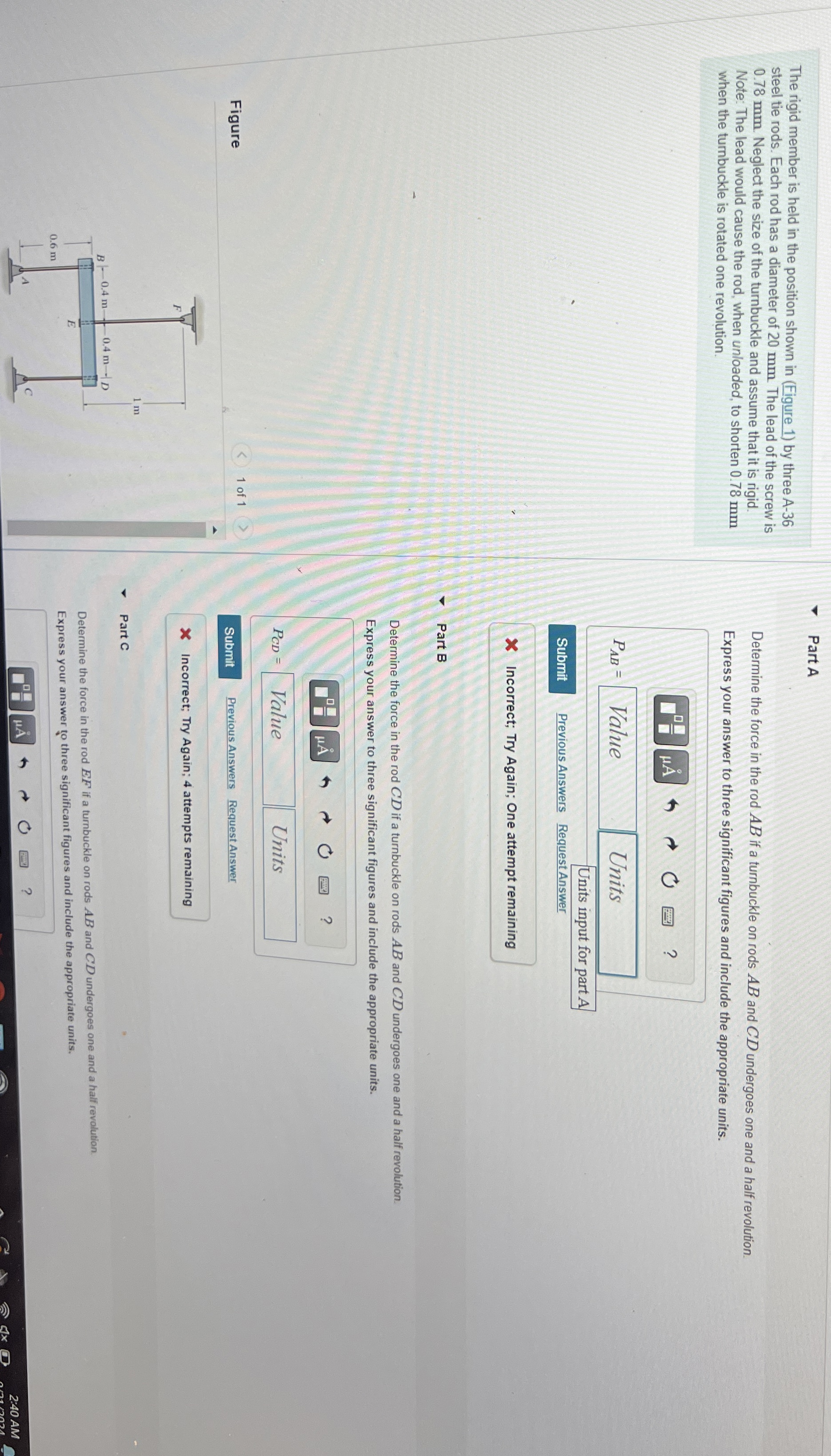 The rigid member is held in the position shown in