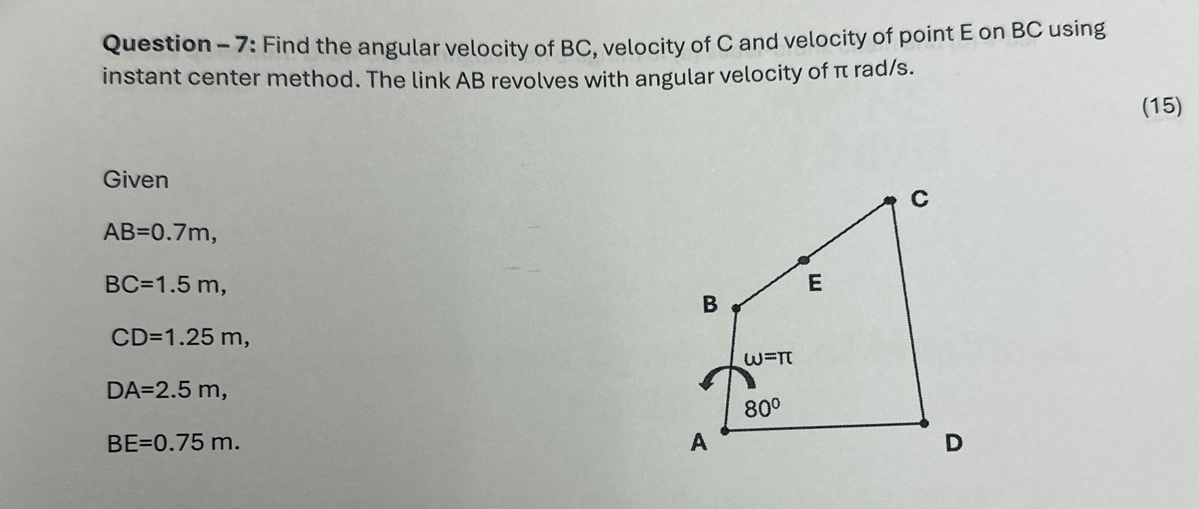 Question - 7 : Find the angular velocity of B C ,