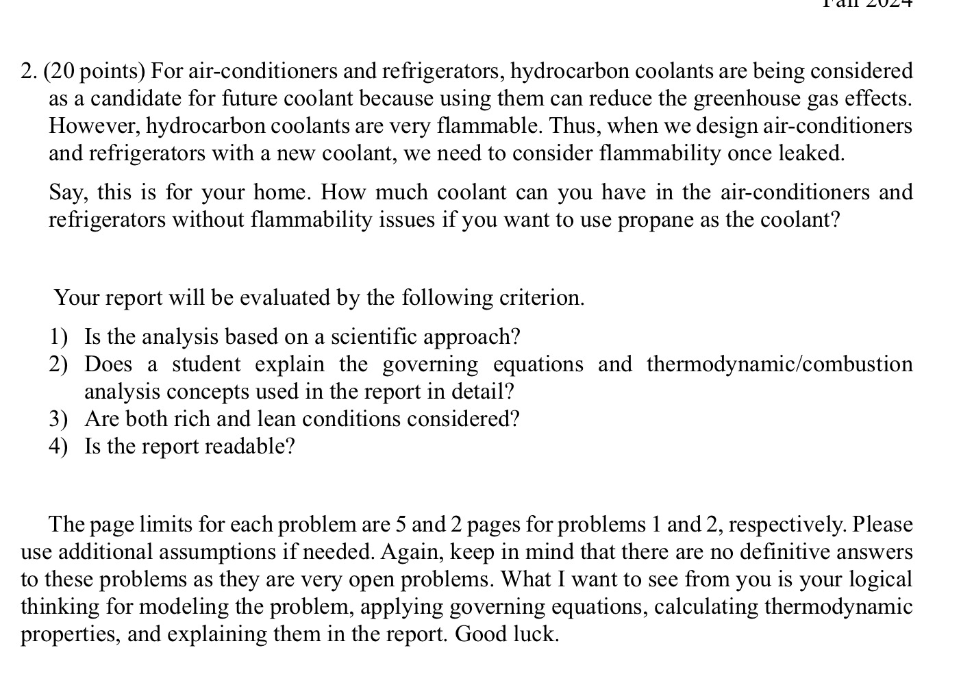 ( 2 0 points ) For air - conditioners and