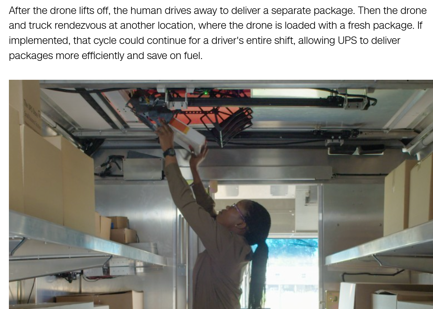 After the drone lifts off, the human drives away