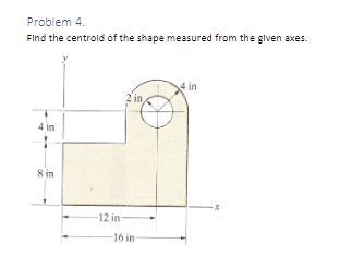 Problem 4 . Find the centrold of the shape