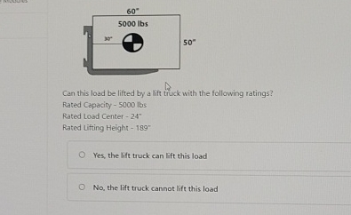 Can this load be lifted by a lift truck with the