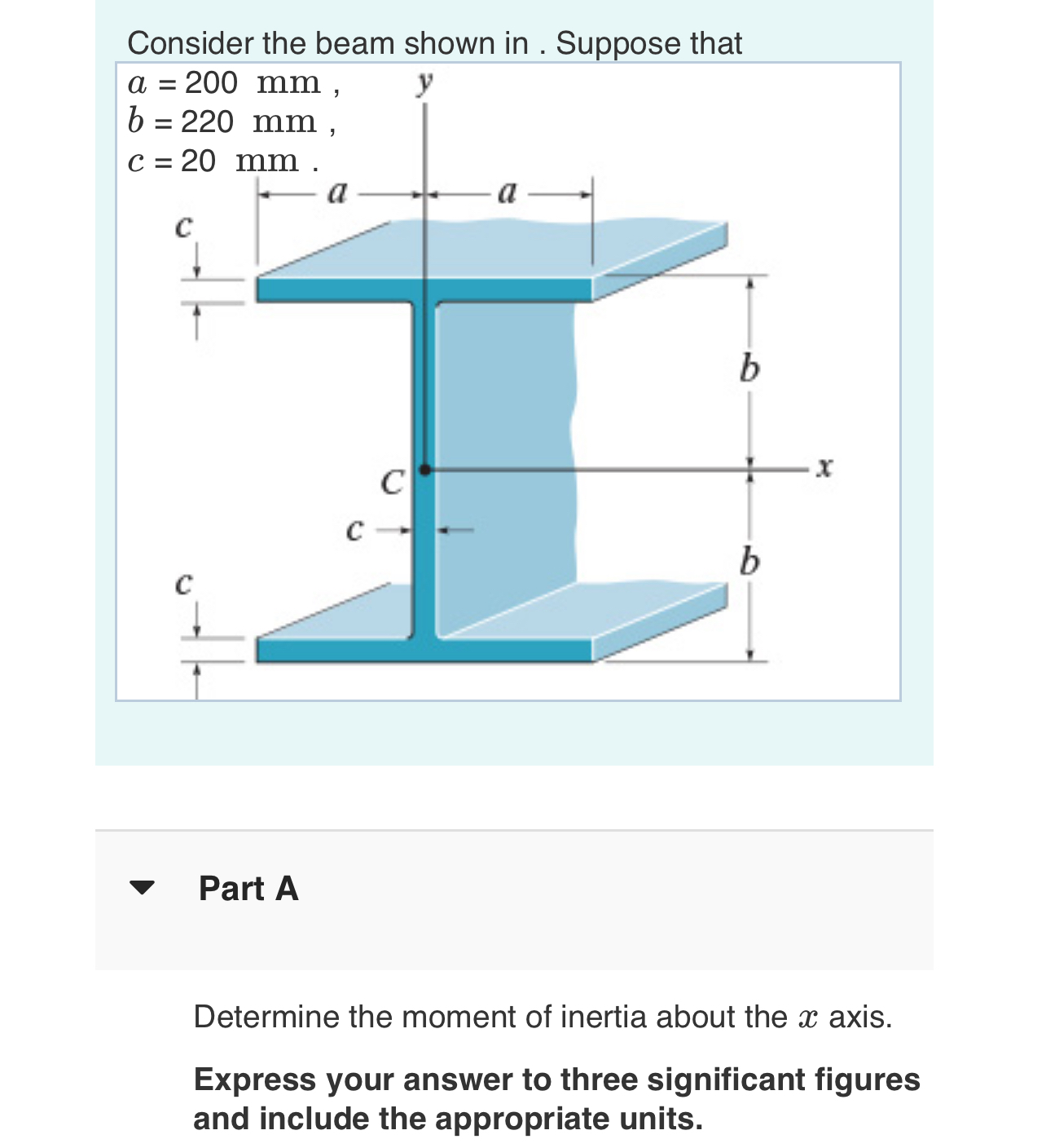 Part A Determine the moment of inertia about the