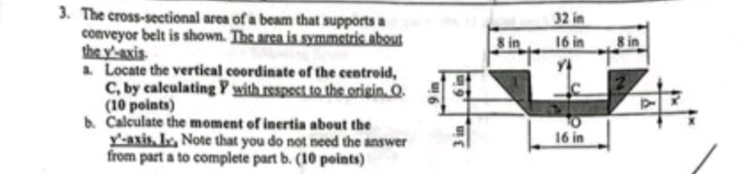The cross - sectional area of a beam that