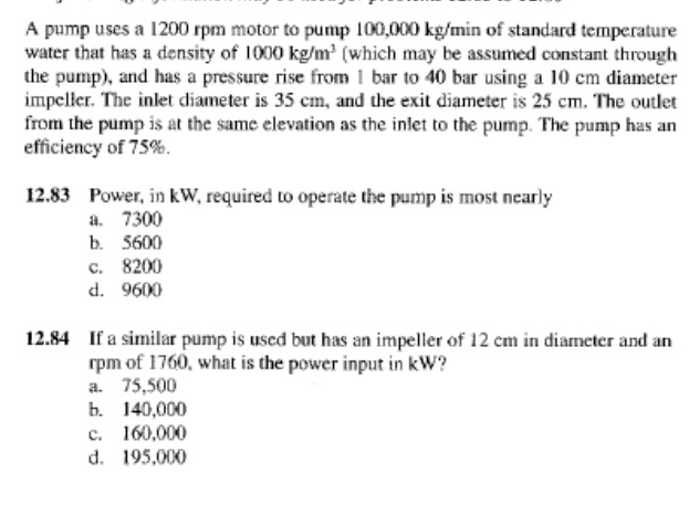A pump uses a 1 2 0 0 rpm motor to pump 1 0 0 , 0