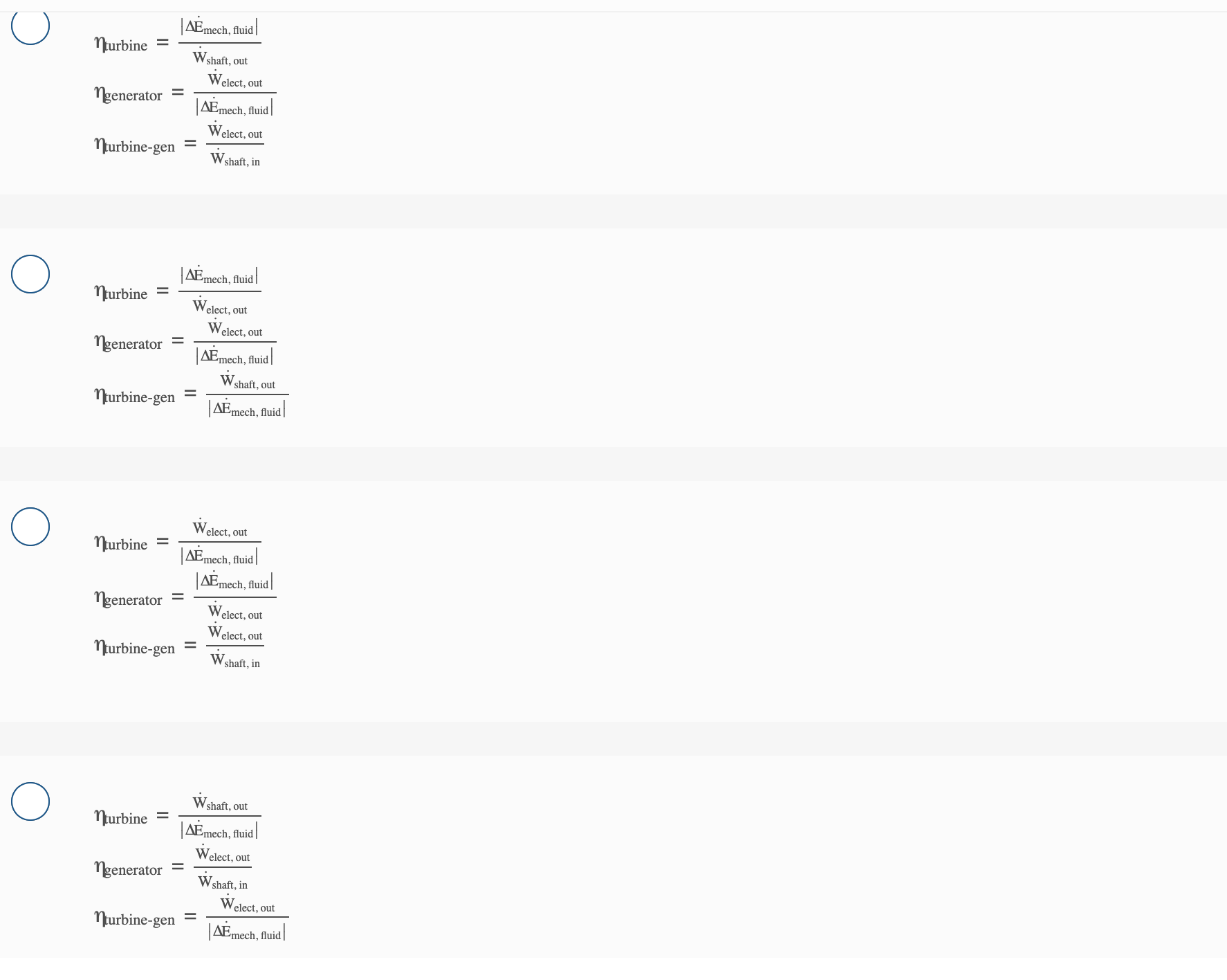 Which of the following set of equations defines