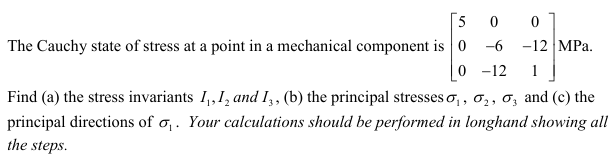 The Cauchy state of stress at a point in a