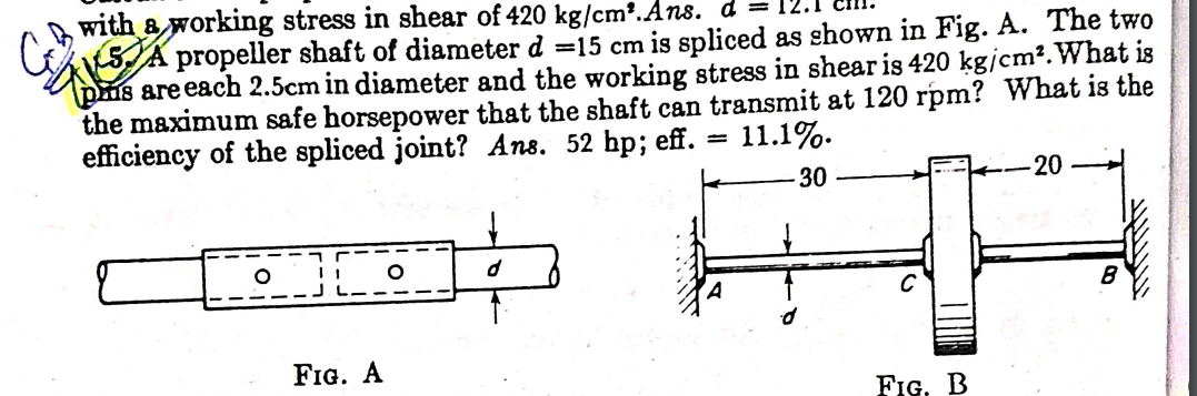 With 2 working stress in shear of 4 2 0 k g c m 2
