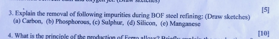 Explain the removal of following impurities