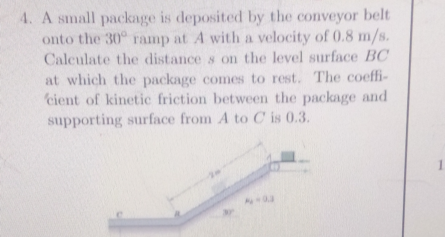 A small package is deposited by the conveyor belt