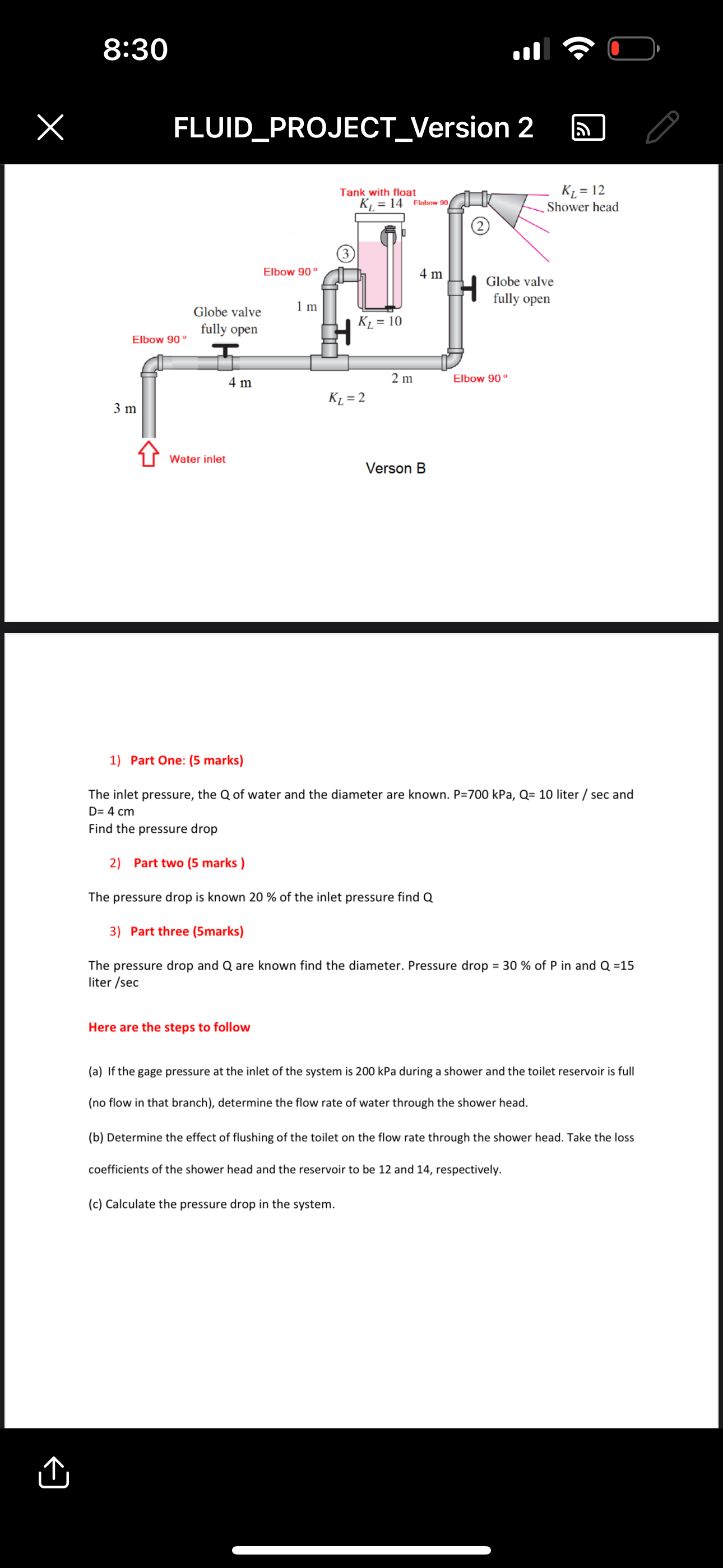 8 : 3 0 FLUID _ PROJECT _ Version 2 Part One: ( 5