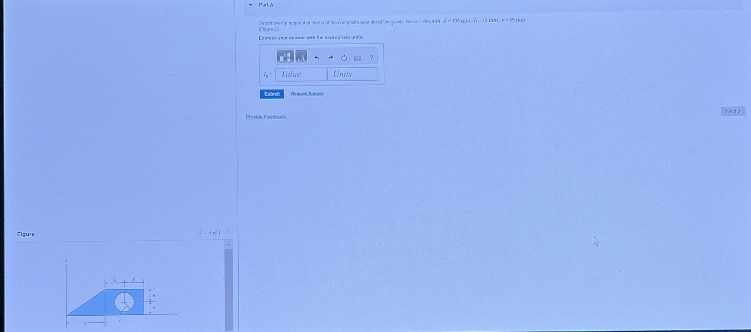 Part A Determine the moment of inertia of the