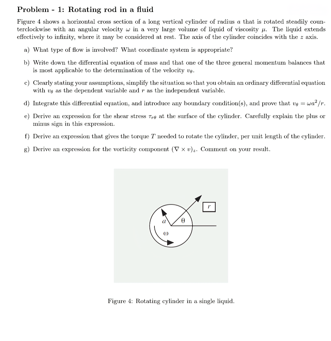 Problem - 1 : Rotating rod in a fluid Figure 4