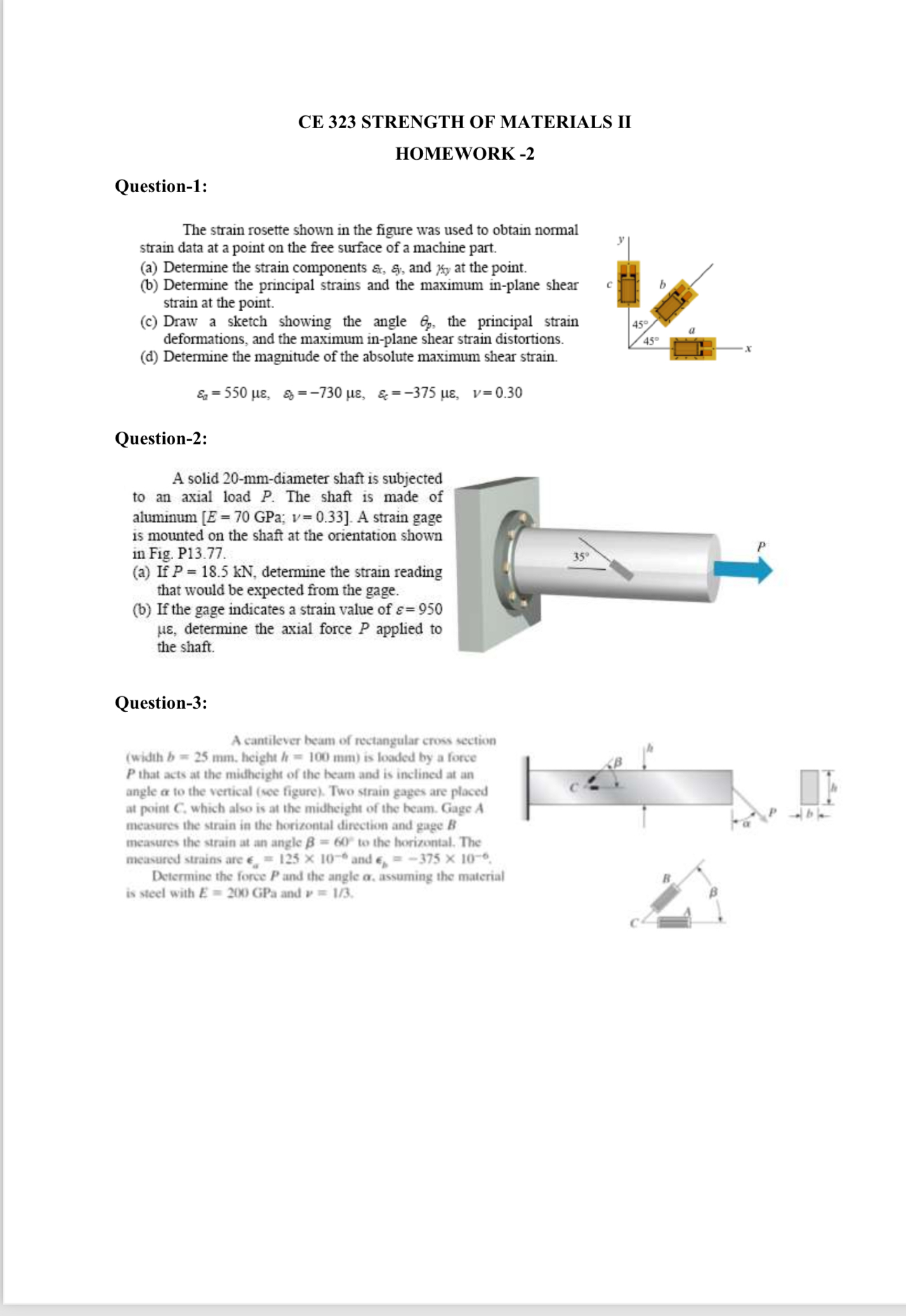 CE 3 2 3 STRENGTH OF MATERIALS II HOMEWORK - 2