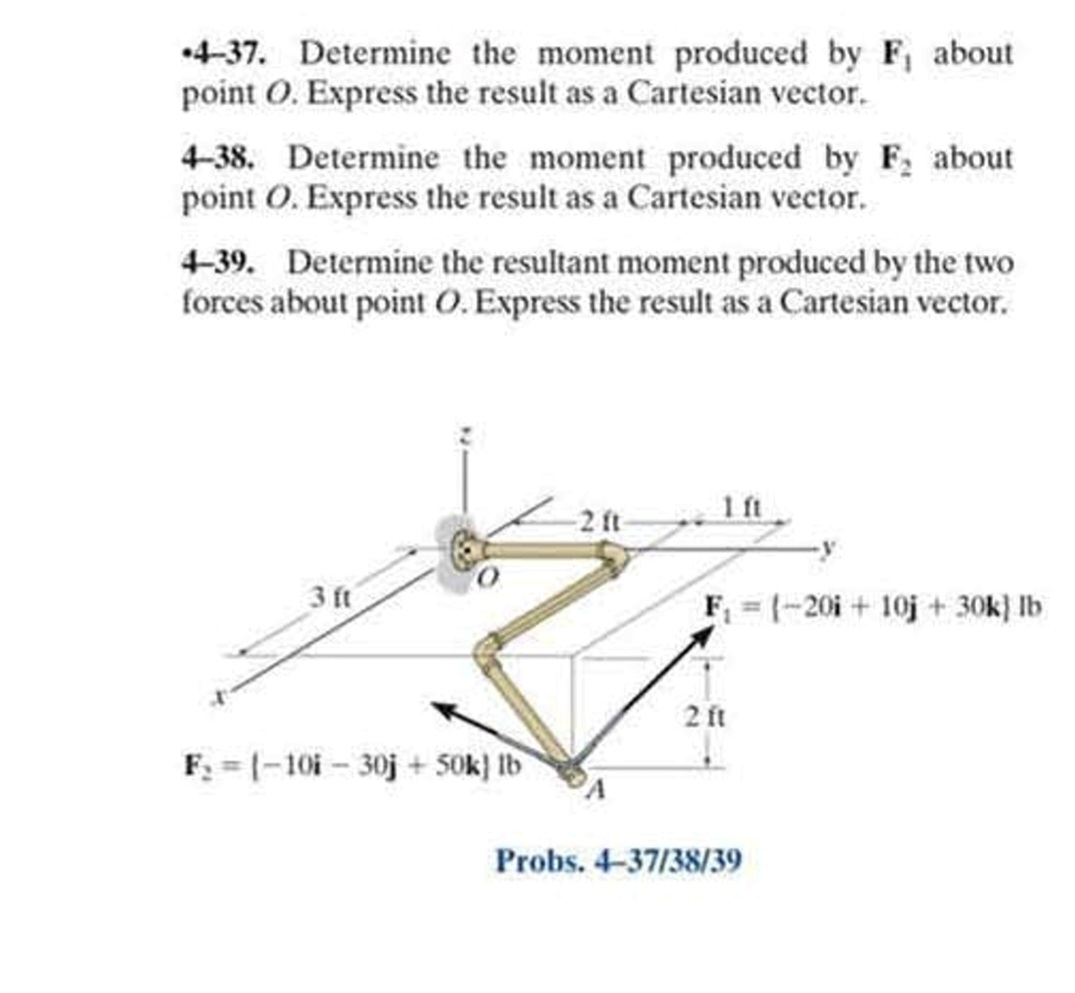 - 4 - 3 7 . Determine the moment produced by F 1