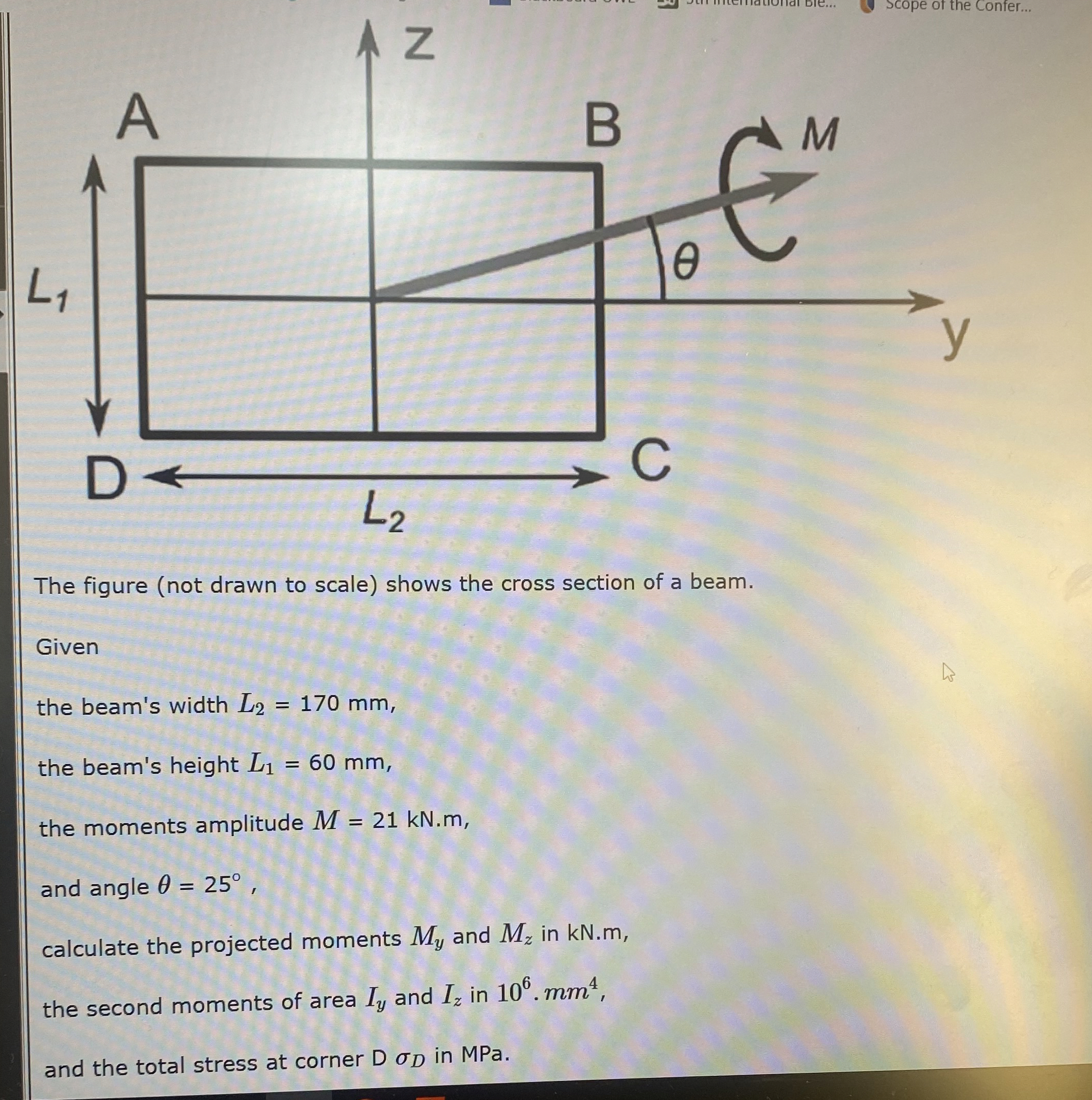 The figure ( not drawn to scale ) shows the cross