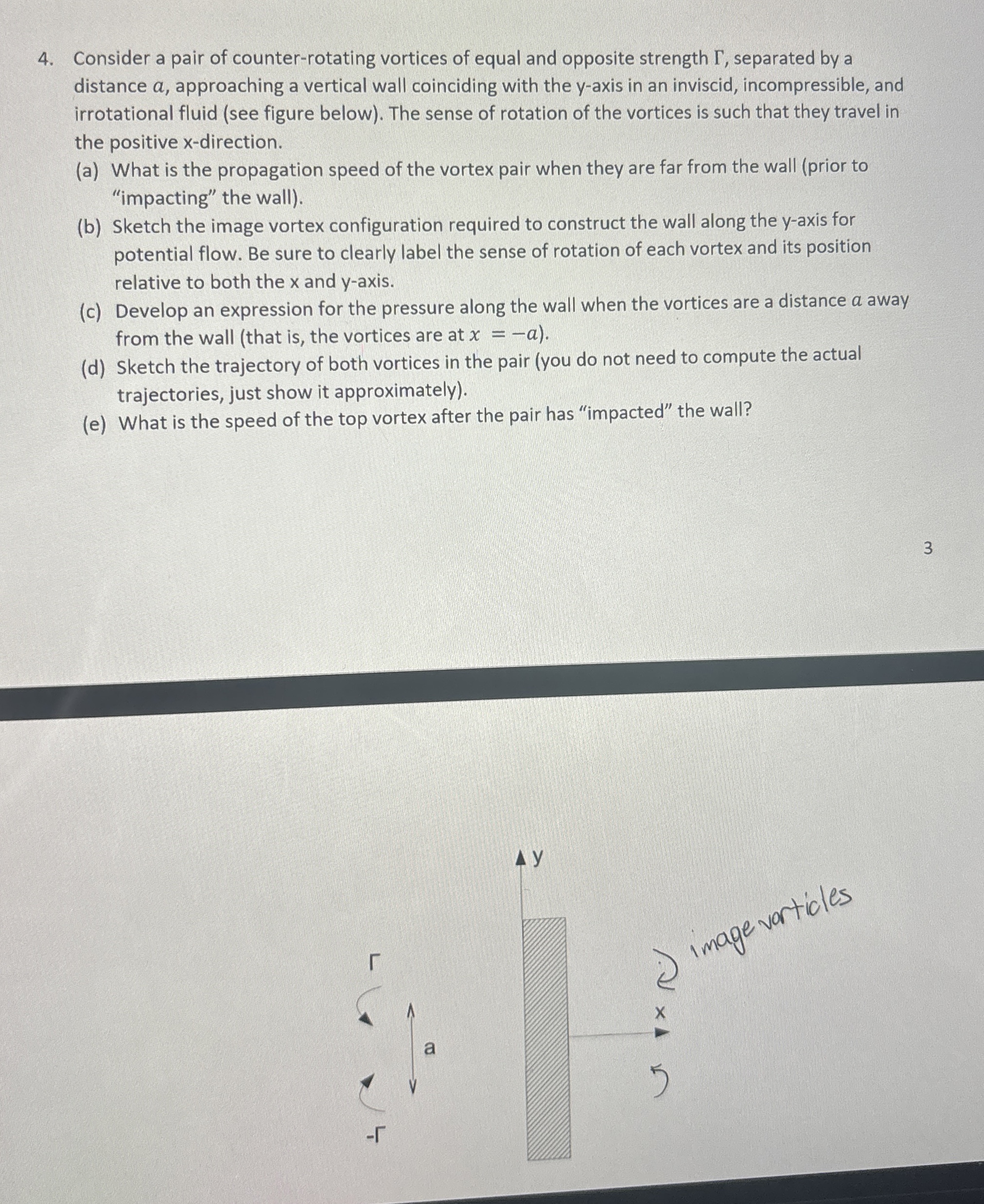 Consider a pair of counter - rotating vortices of