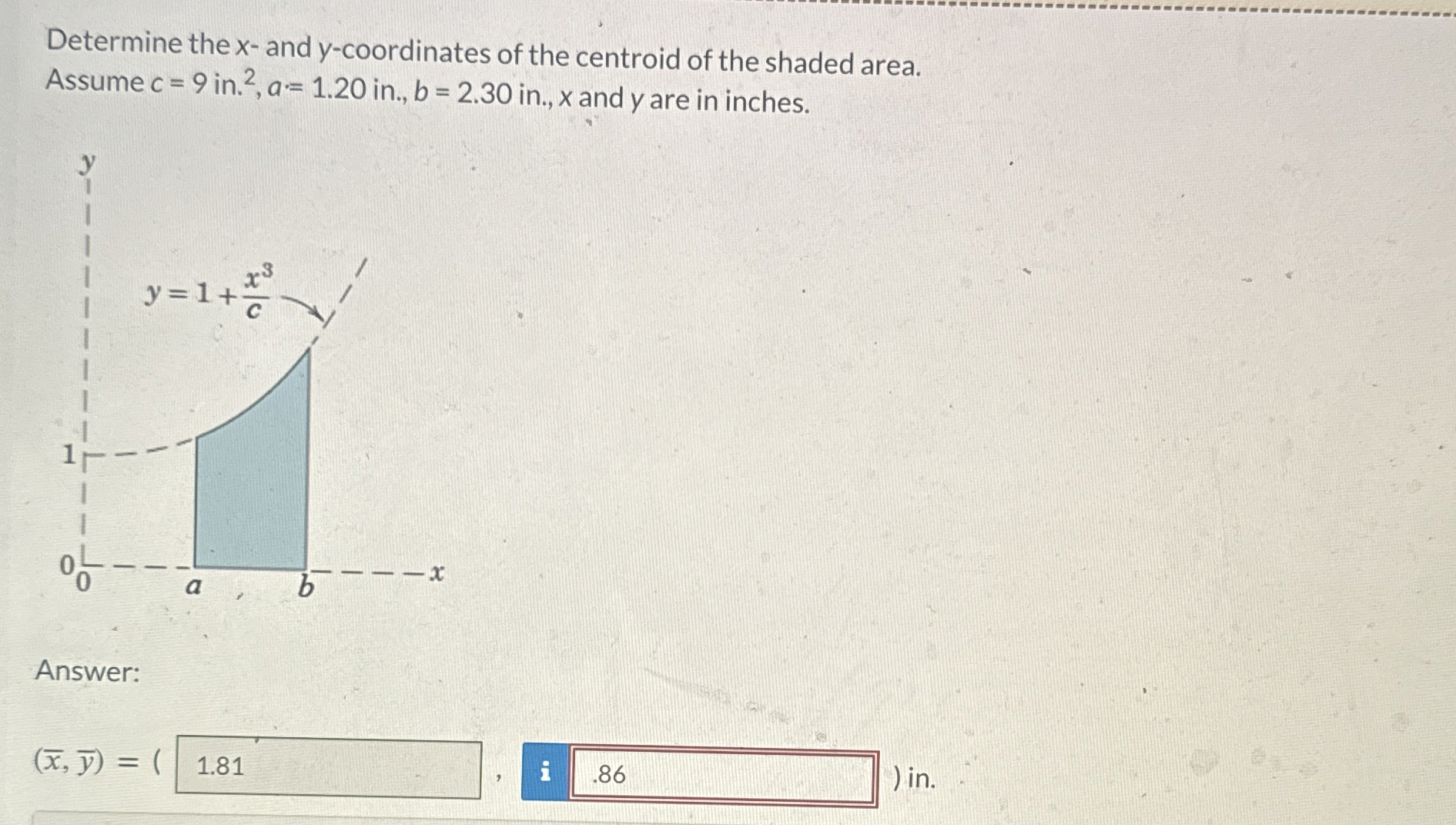 Determine the x - and y - coordinates of the