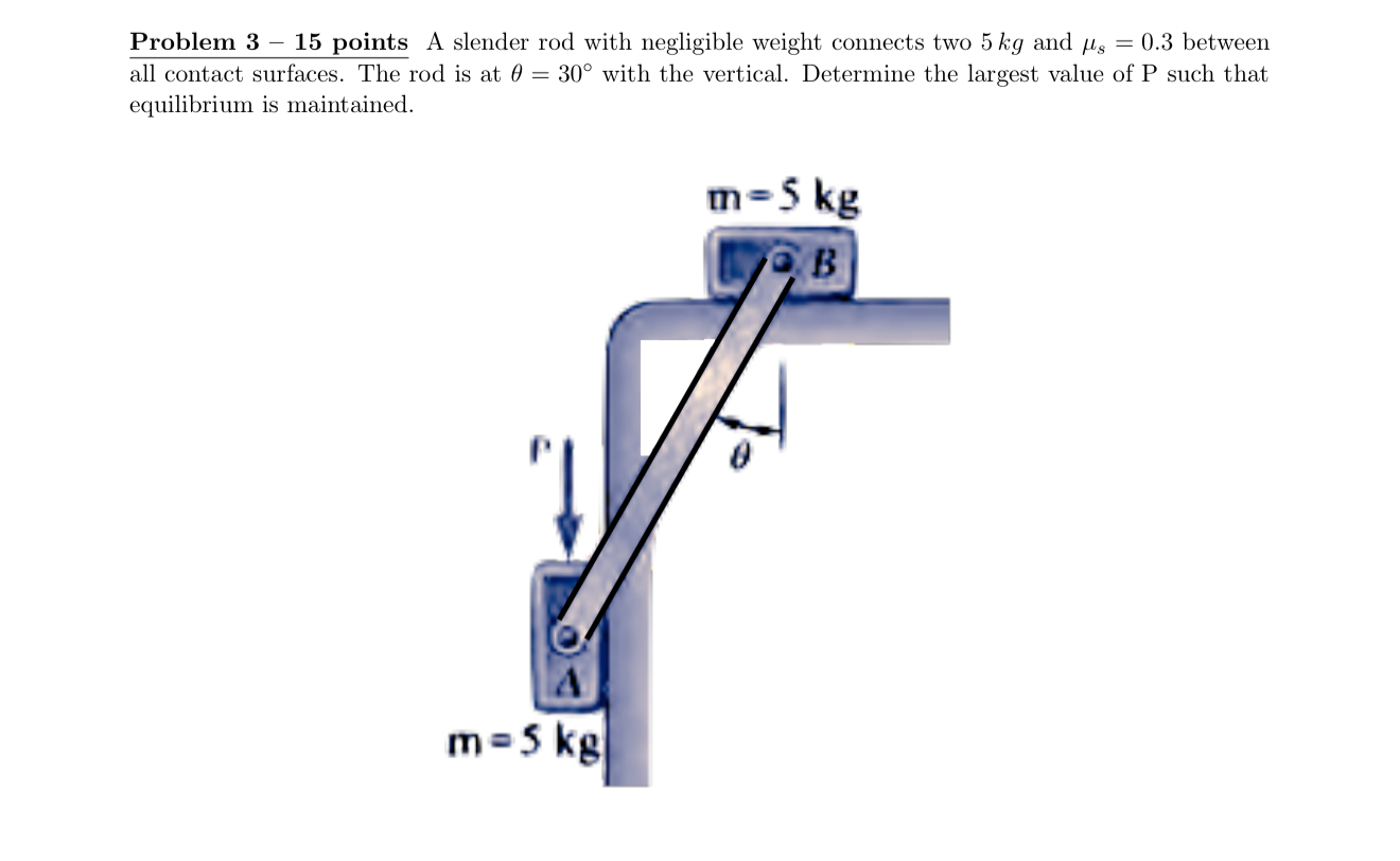 Problem 3 - 1 5 ? points A slender rod with