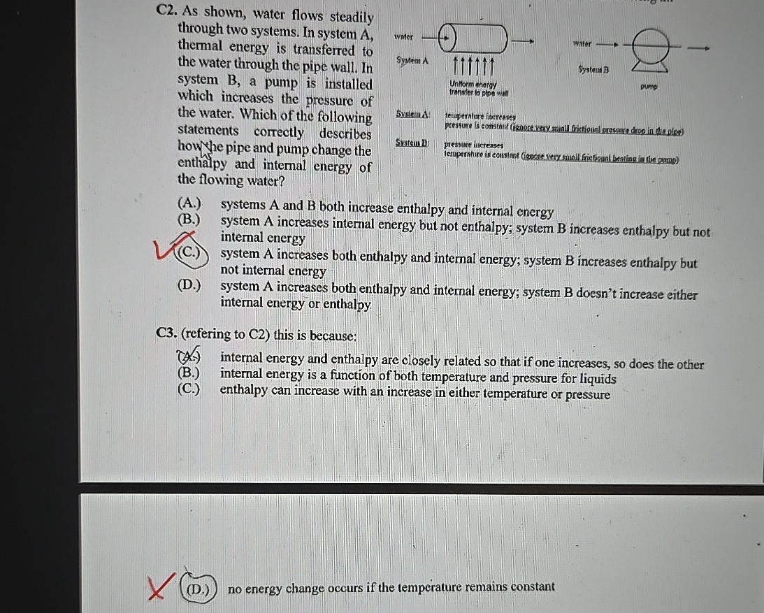 C 2 . As shown, water flows steadily through two