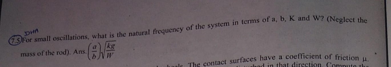 ( 7 . 5 ) For small oscillations, what is the
