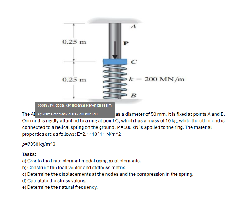 The AB shaft is made of steel material and has a