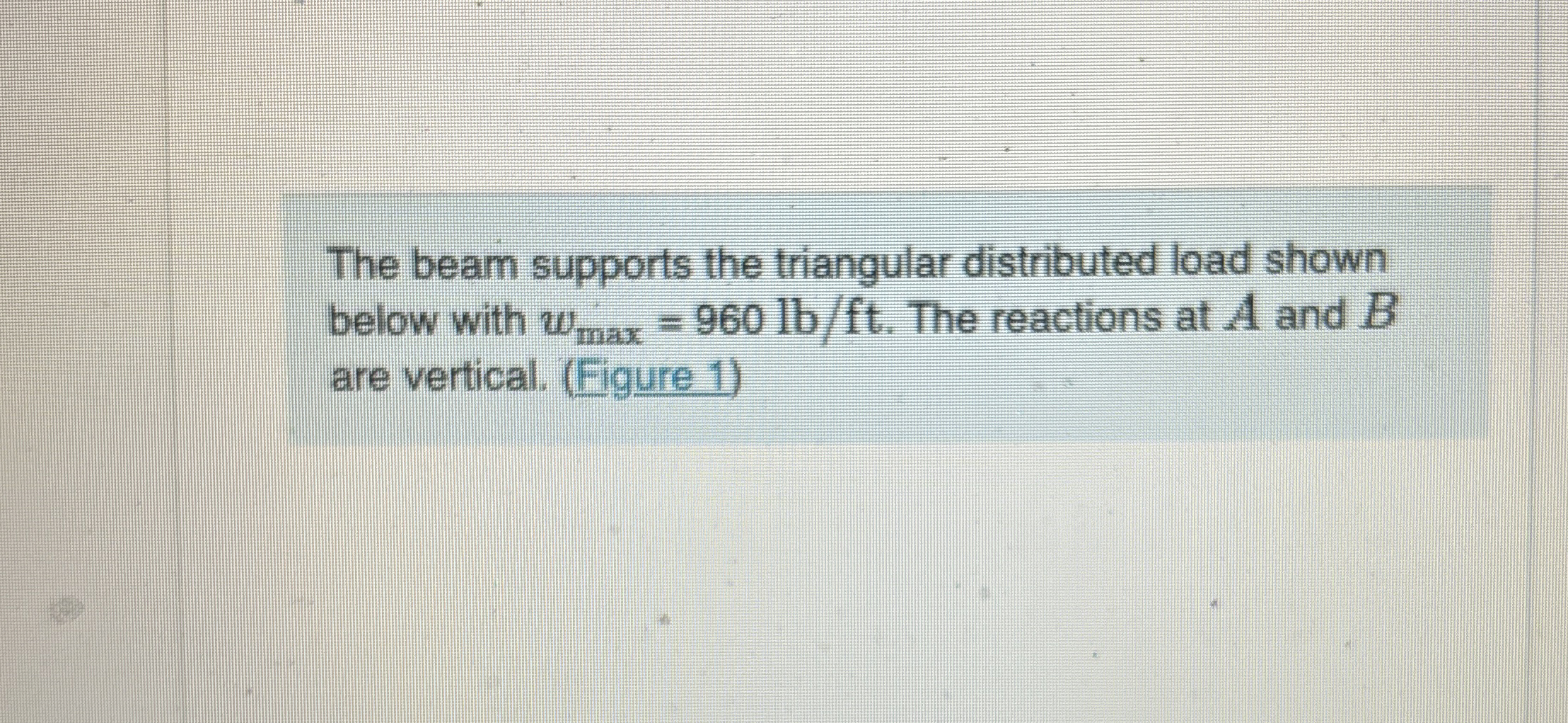 The beam supports the triangular distributed load