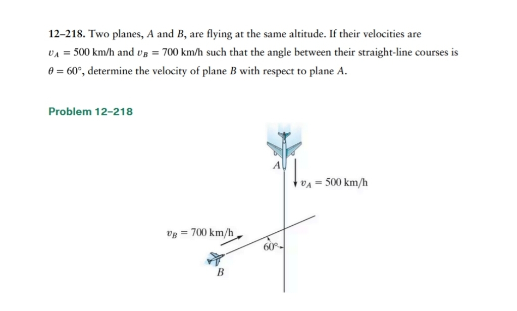 1 2 - 2 1 8 . Two planes, A and B , are flying at
