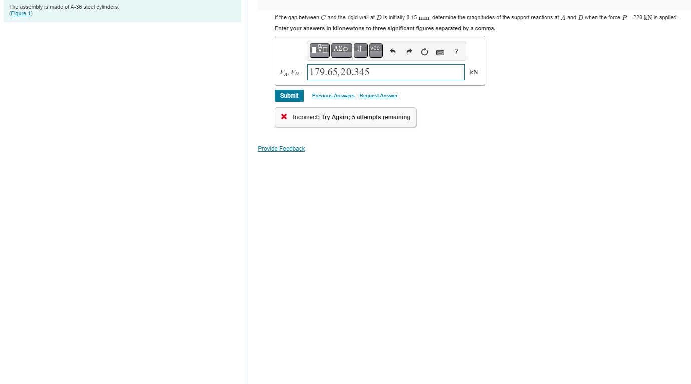 If the gap between C and the rigid wall at D is