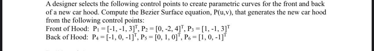 A designer selects the following control points