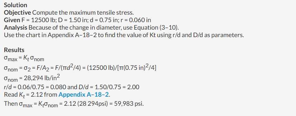 Review Problem 6 ( Stress Concentration Factor )