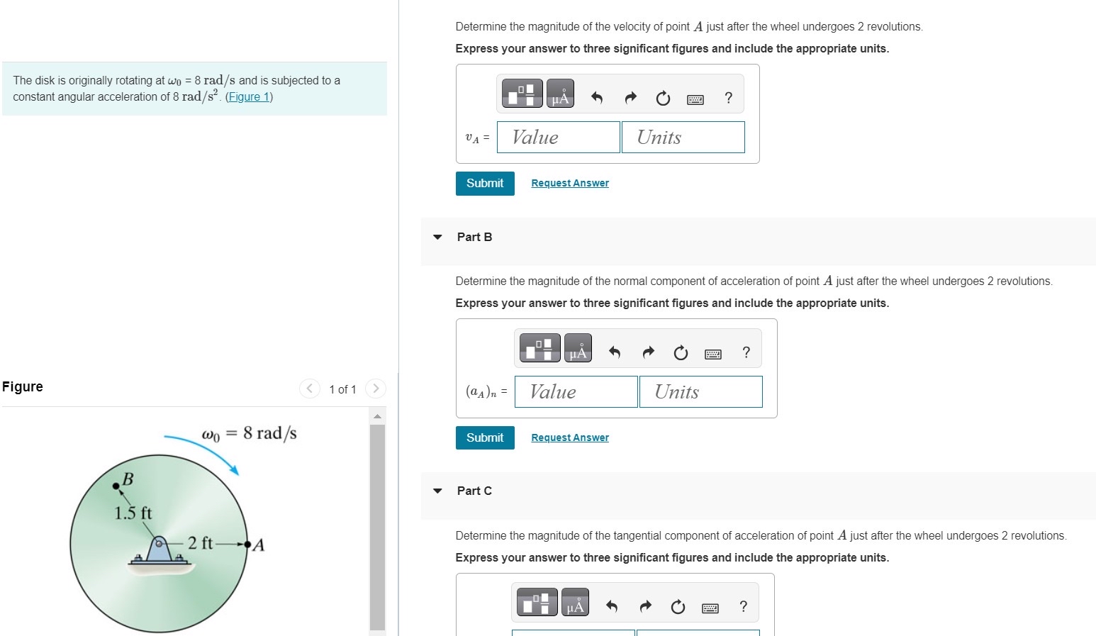 Determine the magnitude of the velocity of point
