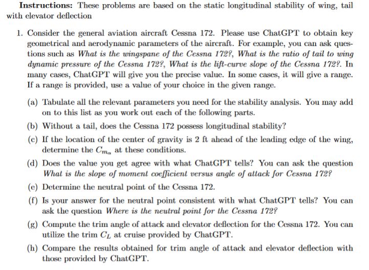 Instructions: These problems are based on the