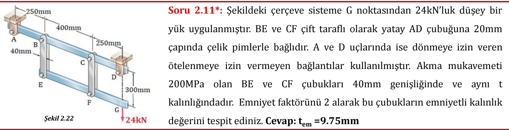 Soru 2 . 1 1 * : ekildeki er eve sisteme G noktas