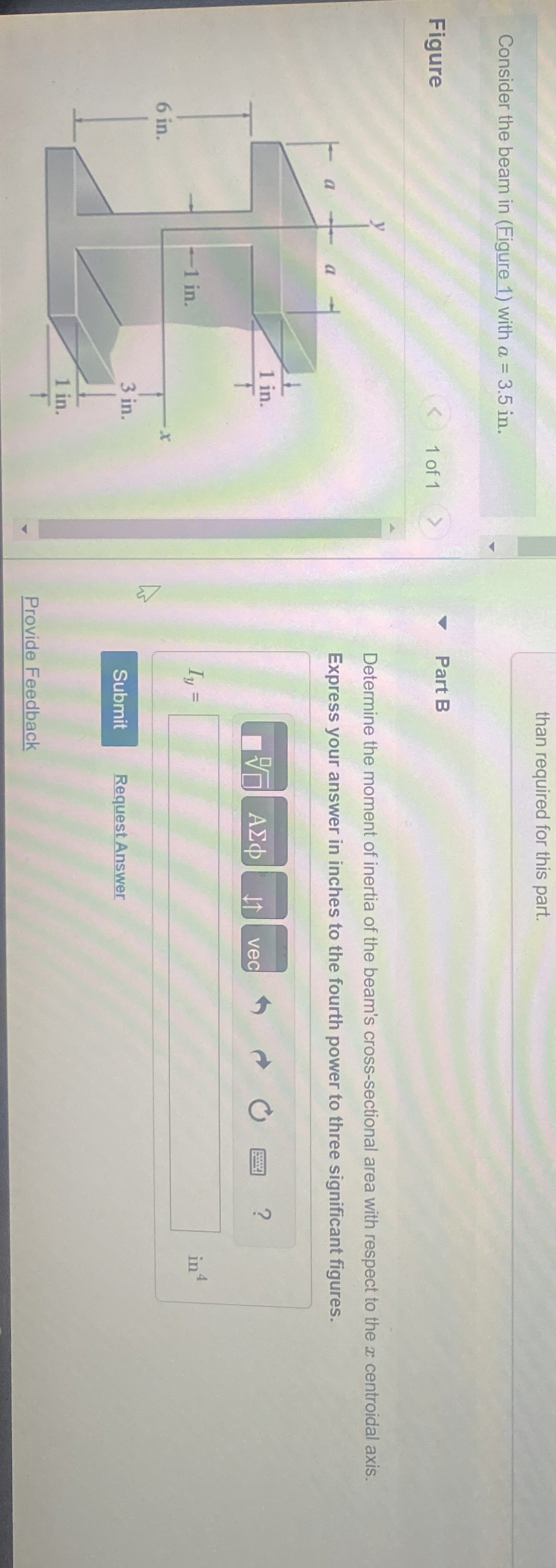 Consider the beam in ( Figure 1 ) with a = 3 . 5