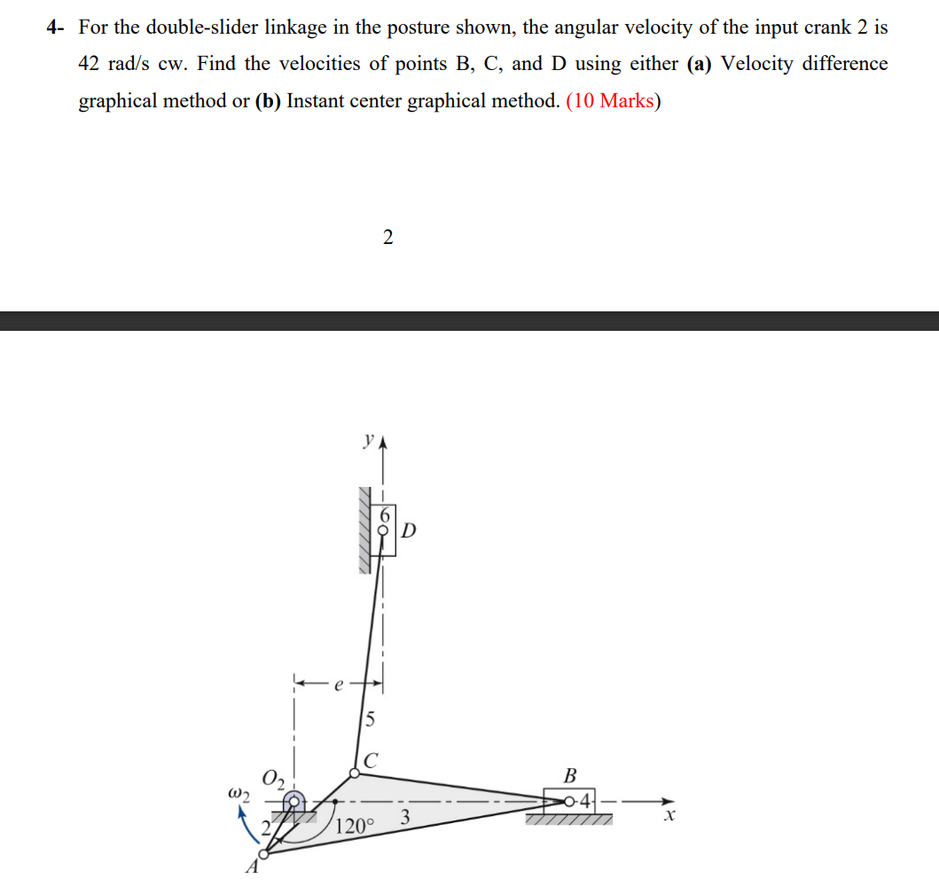 4 - For the double - slider linkage in the