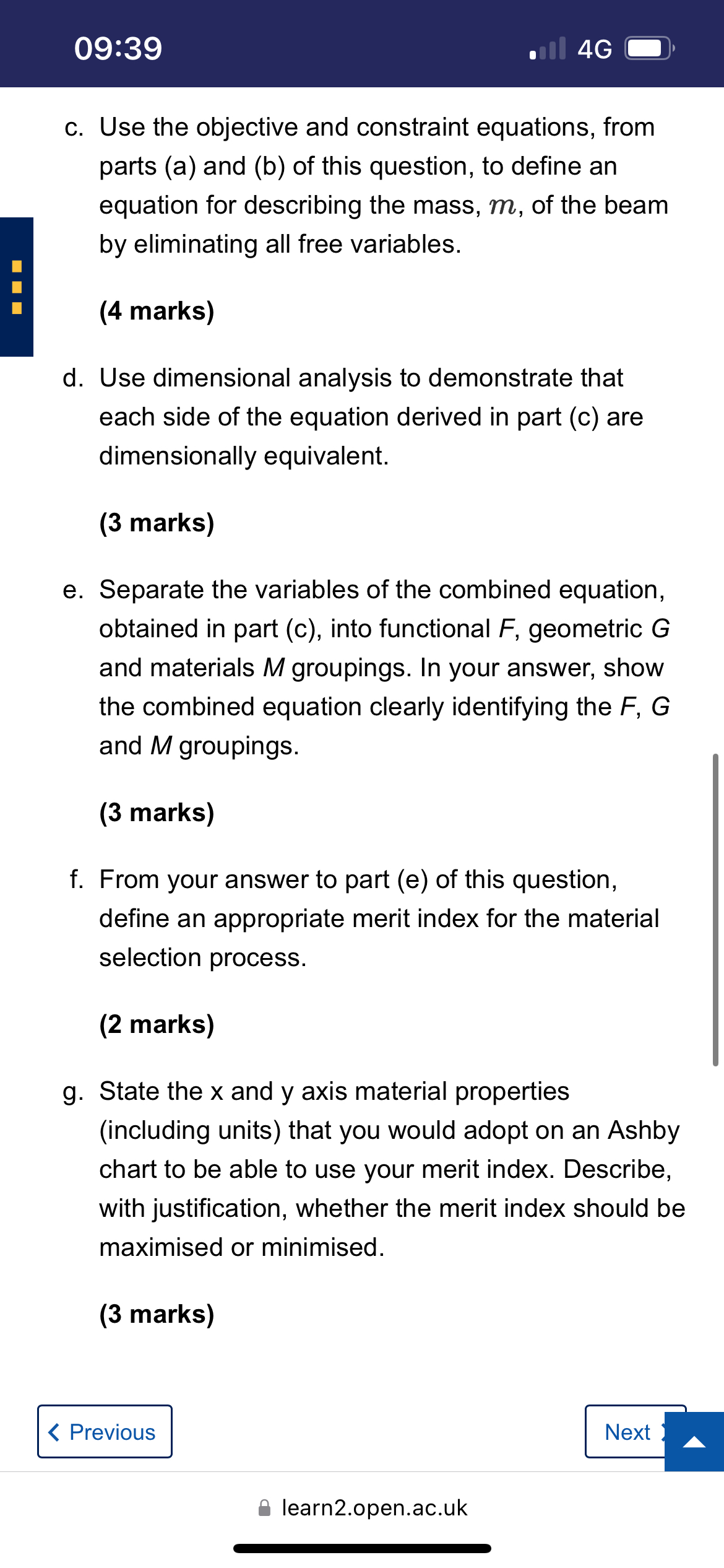 Ine deflection, 0 , is described by the following