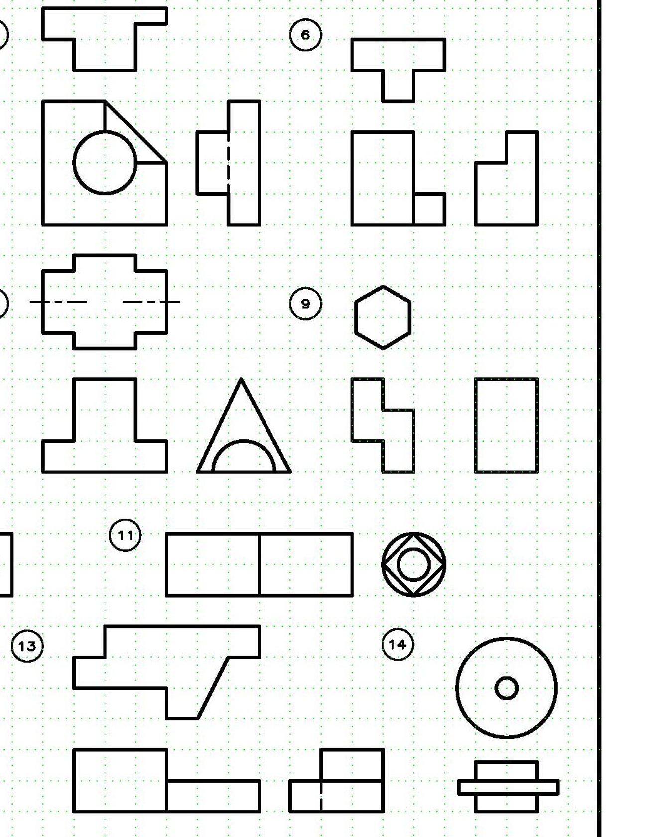isometric drawing: complete the drawings missing